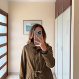 Chaqueta parka caqui con capucha ZARA S
