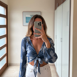 Crop top fluido manga larga LULUS S