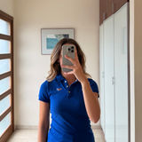 HOLLISTER XS short-sleeved blue polo shirt