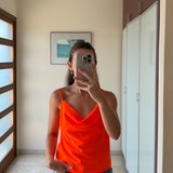 Top multiposición naranja fosforito ZARA XS