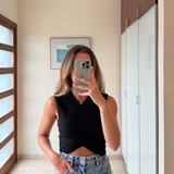 Top negro sin mangas ZARA M