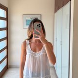Top tirantes semitransparente con volantes HOLLISTER M