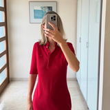 Vestido estilo polo rojo LACOSTE 36