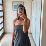 Vestido gris corset ZARA M