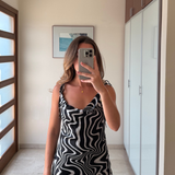 Vestido satén zebra ZARA XS