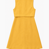 Sandro Yellow Sleeveless Button-Front Mini Dress