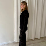 Pantalón negro bordado inglés Rotate Birger Christensen