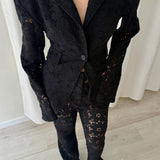 Rotate Birger Christensen Black Broderie Blazer