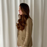 Ralph Lauren Camel Herringbone Wool Blazer