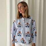 The Tiny Big Sister Striped Floral Cotton Blouse