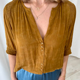 Sessùn Rust Textured Blouse