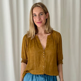 Sessùn Rust Textured Blouse