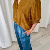 Sessùn Rust Textured Blouse