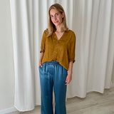 Sessùn Rust Textured Blouse