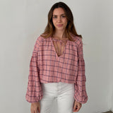 Munthe Pink Checked Blouse