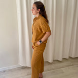 Pantalón Cropped Mostaza Bordado MEISÏE