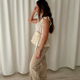 Blusa Cruzada Crema con Volantes & Other Stories