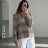 TCN Beige and Grey Striped Sweater