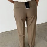 Massimo Dutti Taupe Wide-Leg Trousers