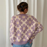 Cárdigan de Punto Floral Lila MEISÏE