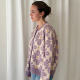 Cárdigan de Punto Floral Lila MEISÏE