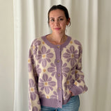 Cárdigan de Punto Floral Lila MEISÏE
