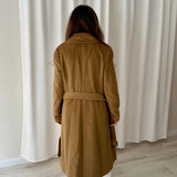Burberry Camel Double-Breasted Wool Coat