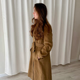 Burberry Camel Double-Breasted Wool Coat