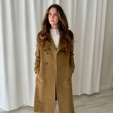 Burberry Camel Double-Breasted Wool Coat