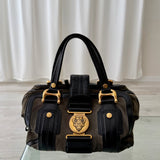 Gucci Gray Suede Aviatrix Boston Bag Black Grey