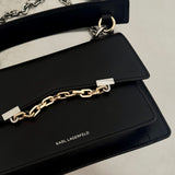 Karl Lagerfeld K/ Seven Grainy Black Shoulder Bag