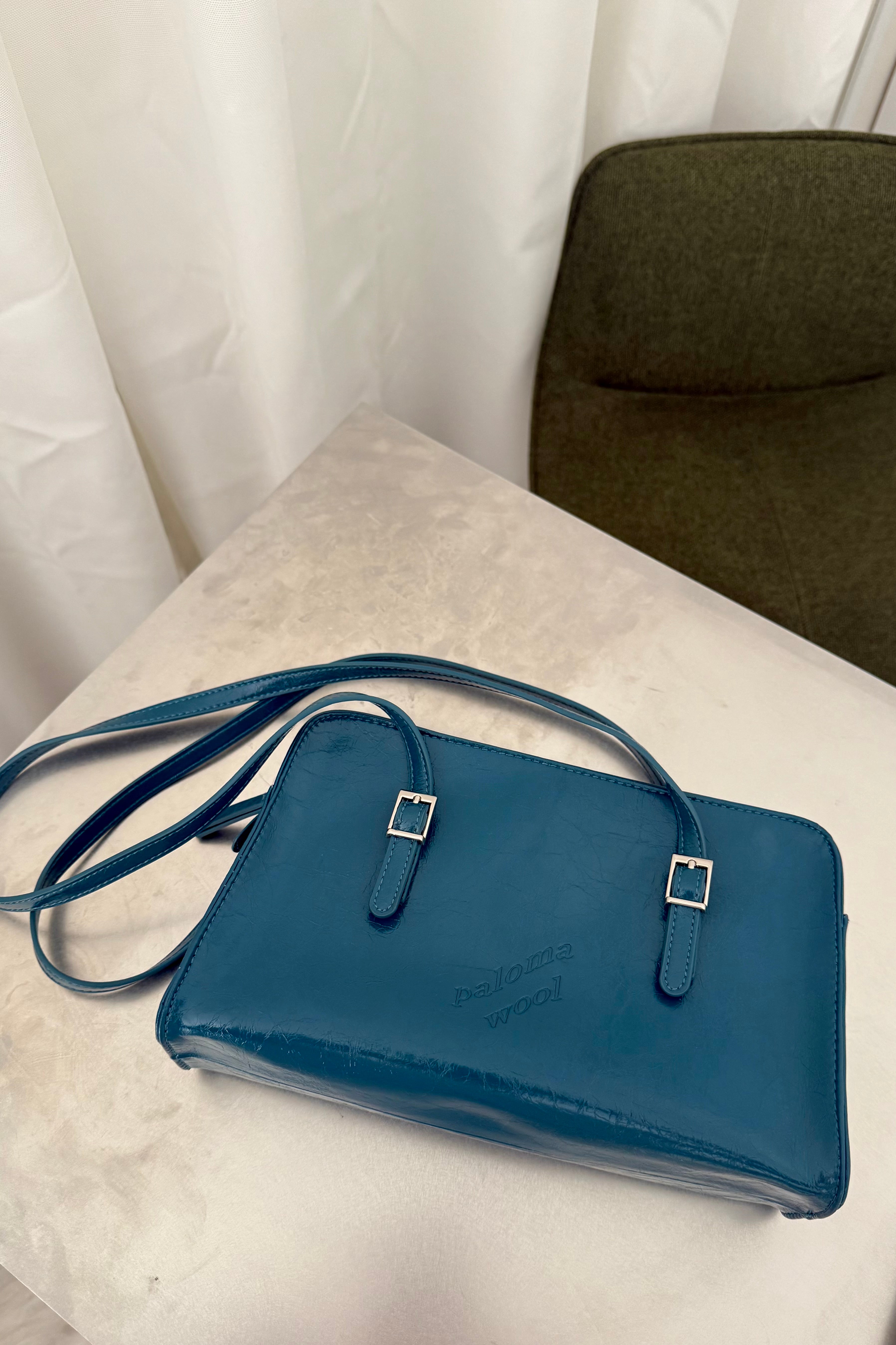 Paloma Wool Cayetano Teal Leather Shoulder Bag | Second Hand – Pasaly
