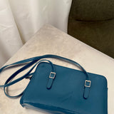 Paloma Wool Cayetano Teal Leather Shoulder Bag