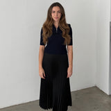 Prada Milano Ribbed Knit & Pleated Dress