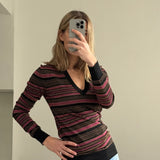 Prada Milano Striped V-Neck Knit