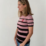 Prada Milano Pink & Black Striped Knit Top