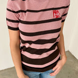 Prada Milano Pink & Black Striped Knit Top