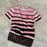 Prada Milano Pink & Black Striped Knit Top