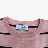 Prada Milano Pink & Black Striped Knit Top
