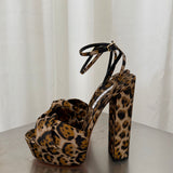 Aquazzura Leopard Print Platform Sandals