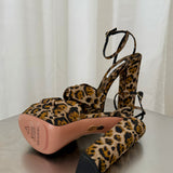 Aquazzura Leopard Print Platform Sandals