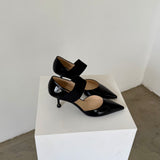 Prada Black Patent Slingback Heels