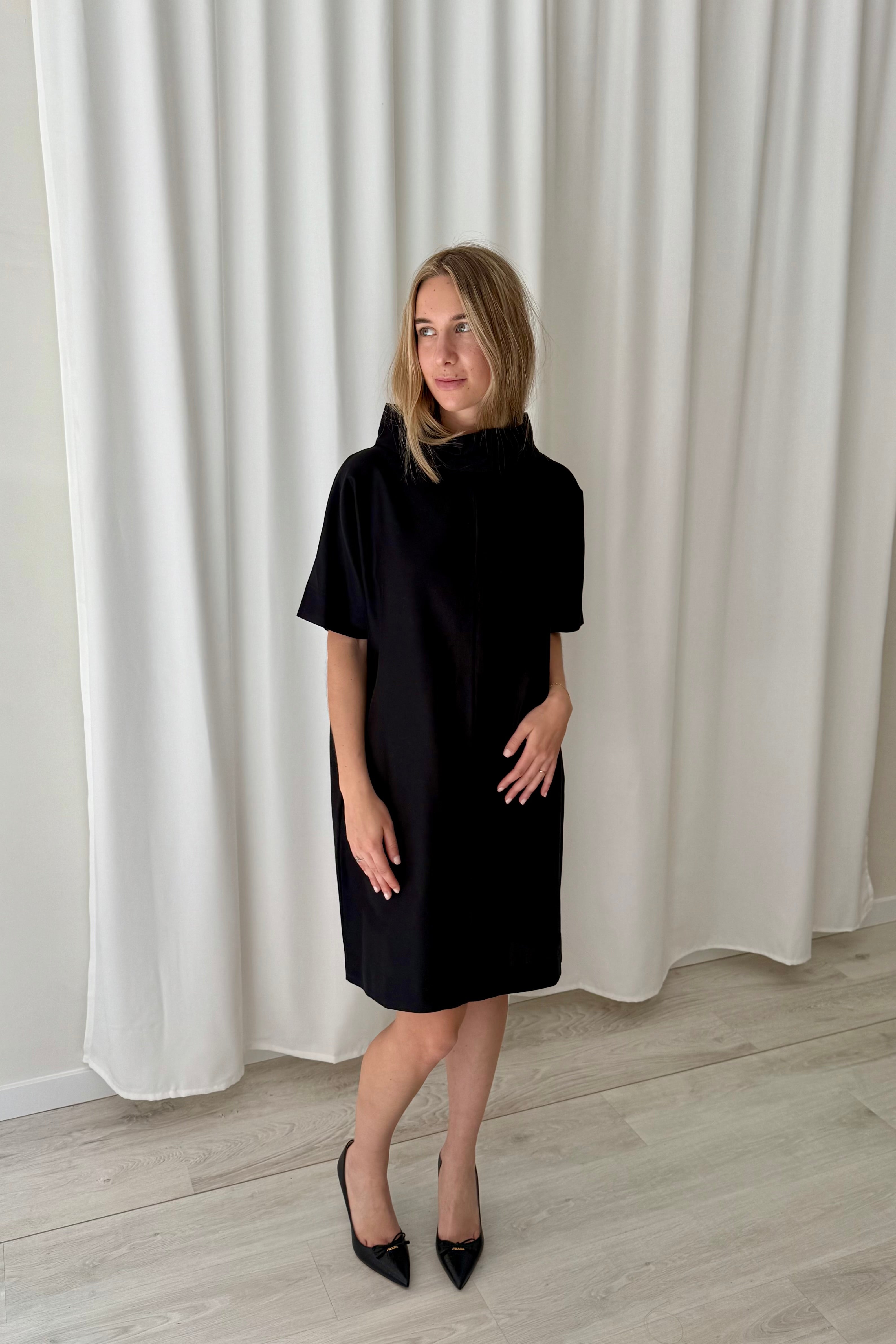 cos black mini dress COS Black Structured Mini Dress
