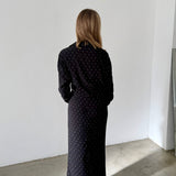 Scalpers Black Printed Draped Midi Dress