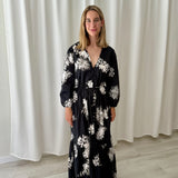 Vestido midi floral negro Desigual