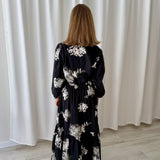 Vestido midi floral negro Desigual