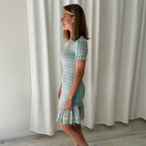 Summery Copenhagen Smocked Mint Mini Dress