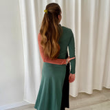 Vestido Midi de Manga Larga Color Block Skatïe Brand