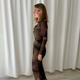 Vestido maxi asimétrico fruncido Pinko