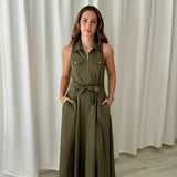 Vestido midi utility verde oliva Pennyblack